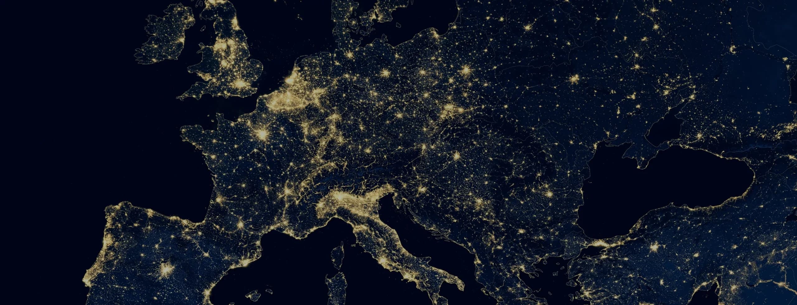 Europa under natten från rymden